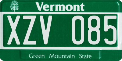 VT license plate XZV085
