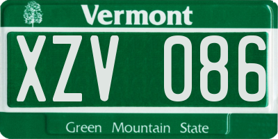 VT license plate XZV086