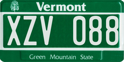 VT license plate XZV088