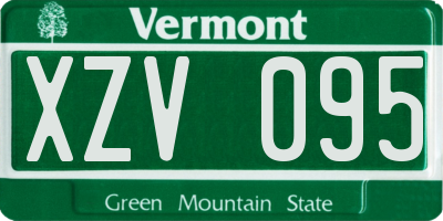 VT license plate XZV095