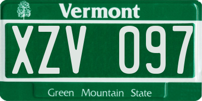 VT license plate XZV097