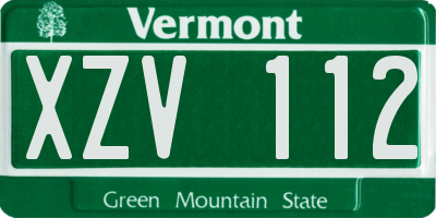 VT license plate XZV112