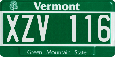 VT license plate XZV116