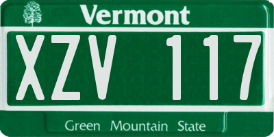 VT license plate XZV117