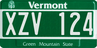 VT license plate XZV124