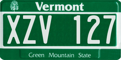 VT license plate XZV127