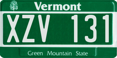 VT license plate XZV131