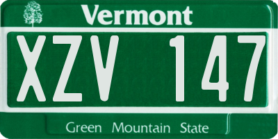 VT license plate XZV147