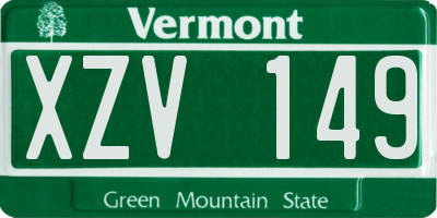 VT license plate XZV149