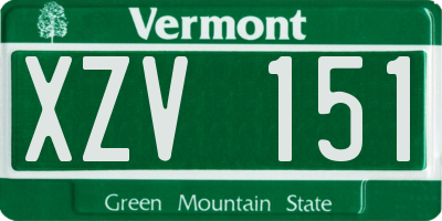 VT license plate XZV151