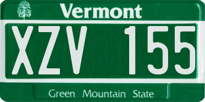 VT license plate XZV155