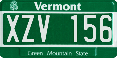 VT license plate XZV156