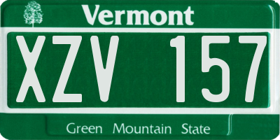VT license plate XZV157
