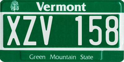 VT license plate XZV158