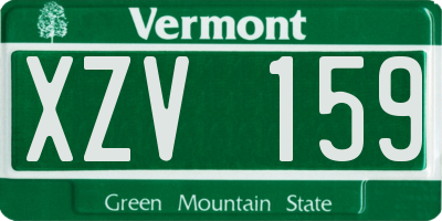 VT license plate XZV159