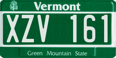 VT license plate XZV161
