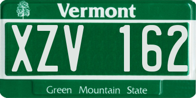 VT license plate XZV162