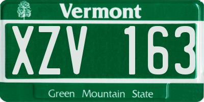 VT license plate XZV163
