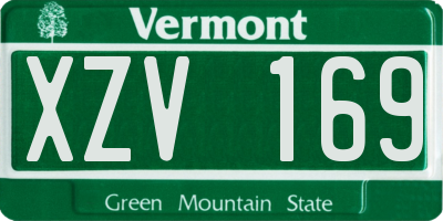 VT license plate XZV169