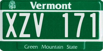 VT license plate XZV171