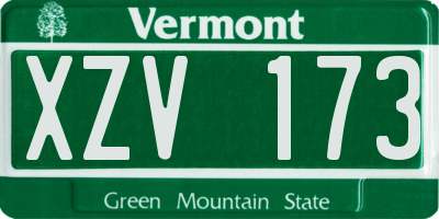 VT license plate XZV173
