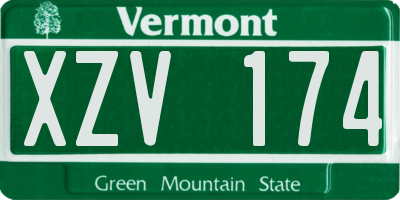VT license plate XZV174