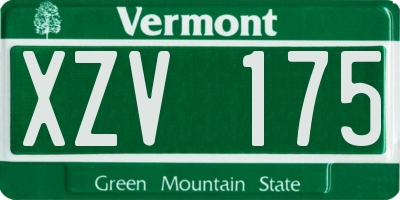 VT license plate XZV175