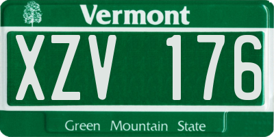 VT license plate XZV176