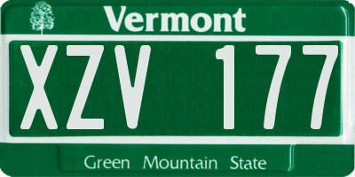 VT license plate XZV177