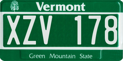 VT license plate XZV178