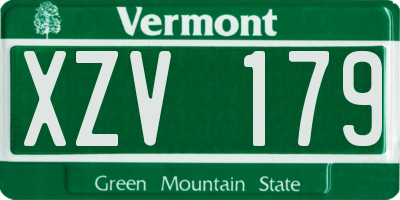 VT license plate XZV179