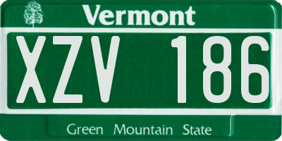 VT license plate XZV186