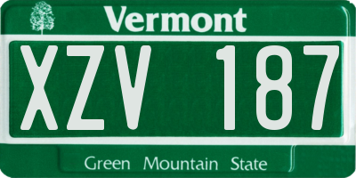 VT license plate XZV187