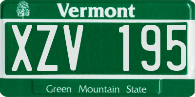 VT license plate XZV195