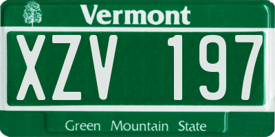 VT license plate XZV197