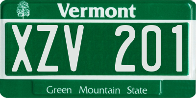 VT license plate XZV201