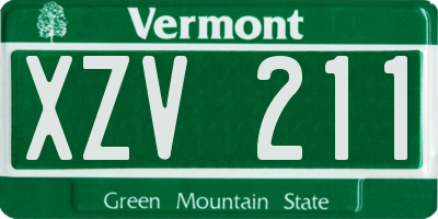 VT license plate XZV211