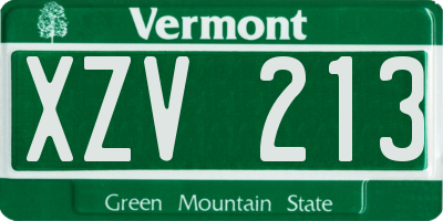 VT license plate XZV213