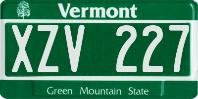 VT license plate XZV227