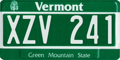 VT license plate XZV241
