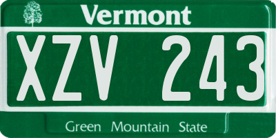 VT license plate XZV243
