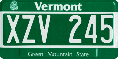 VT license plate XZV245