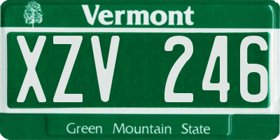VT license plate XZV246