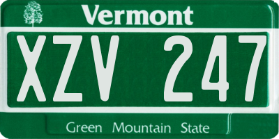 VT license plate XZV247