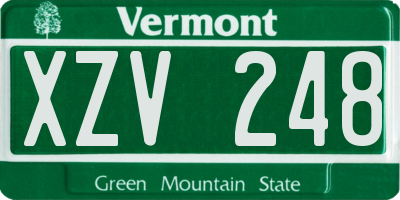 VT license plate XZV248
