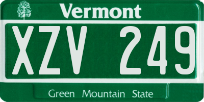 VT license plate XZV249