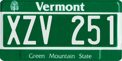 VT license plate XZV251