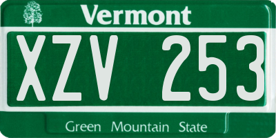 VT license plate XZV253