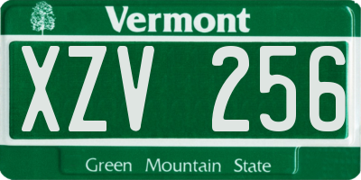 VT license plate XZV256