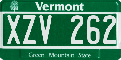 VT license plate XZV262